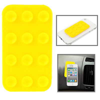 Anti-Slip Mat Super Sticky Pad for Phone / MP4 / MP3 (Yellow) - Click Image to Close